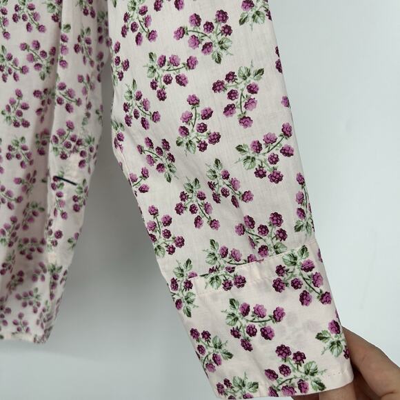 J Crew Womens Relaxed Fit Poplin Button Up Shirt Pink Floral Long Sleeve Size 6 - Picture 3 of 10